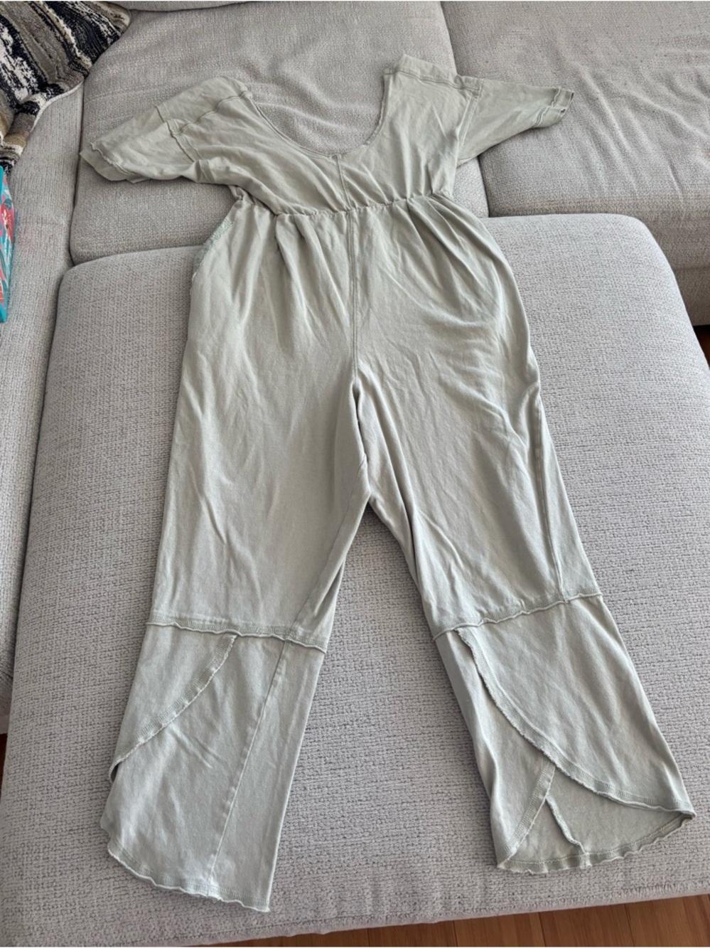 Light green free people pants romper!